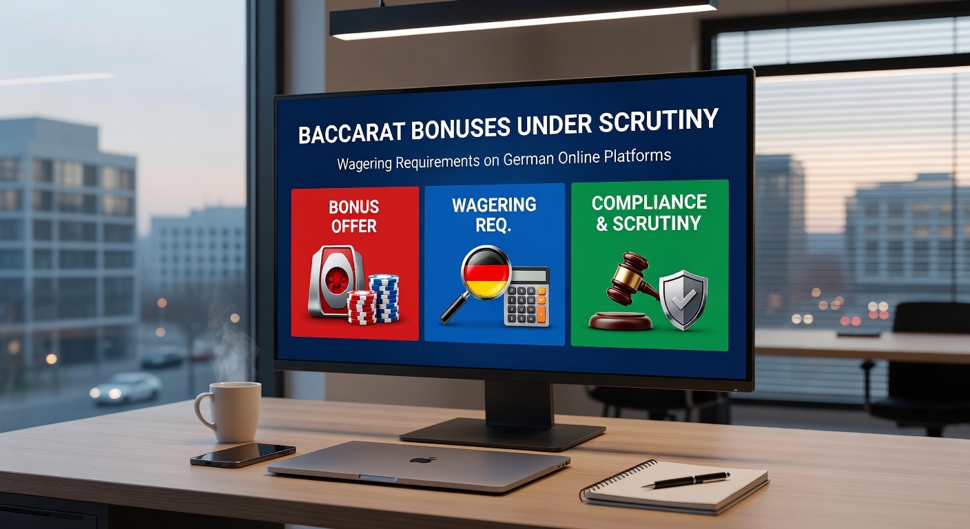 Detaillierte Infografik zu Wettanforderungen bei Baccarat-Boni, mit Beispielen aus deutschen Casinos und Balkendiagrammen zu Umsatzbeiträgen