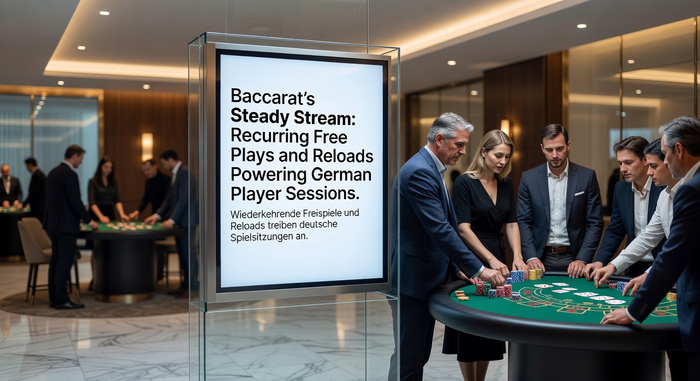 Dynamisches Baccarat-Spiel mit wiederkehrenden Bonus-Elementen und Reload-Angeboten auf einer deutschen Online-Plattform