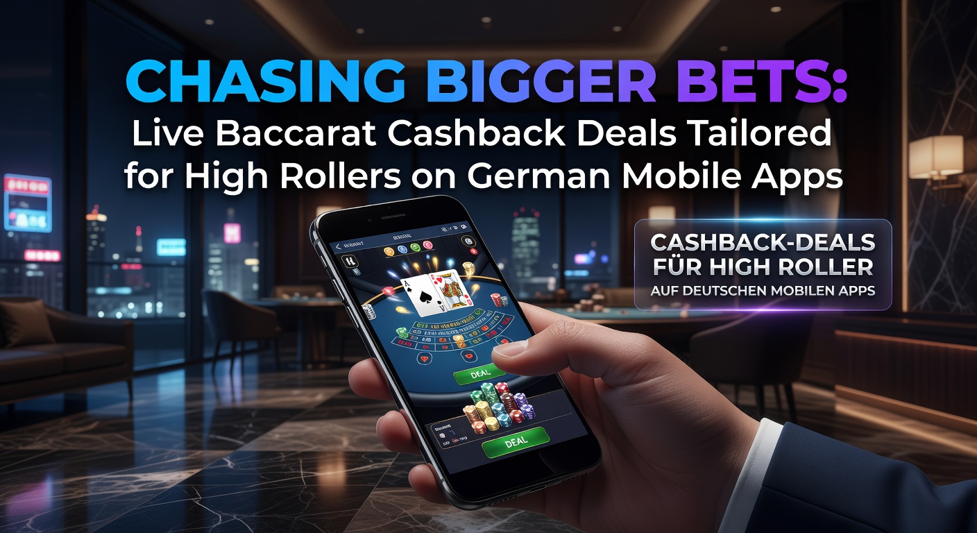 High Roller am Live-Baccarat-Tisch auf einem Smartphone, mit Cashback-Symbolen im Hintergrund